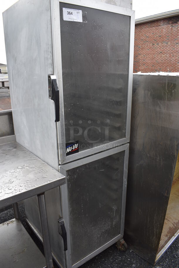 Nu Vu Metal Commercial Enclosed Pan Transport Rack on Commercial Casters. 22x29x70