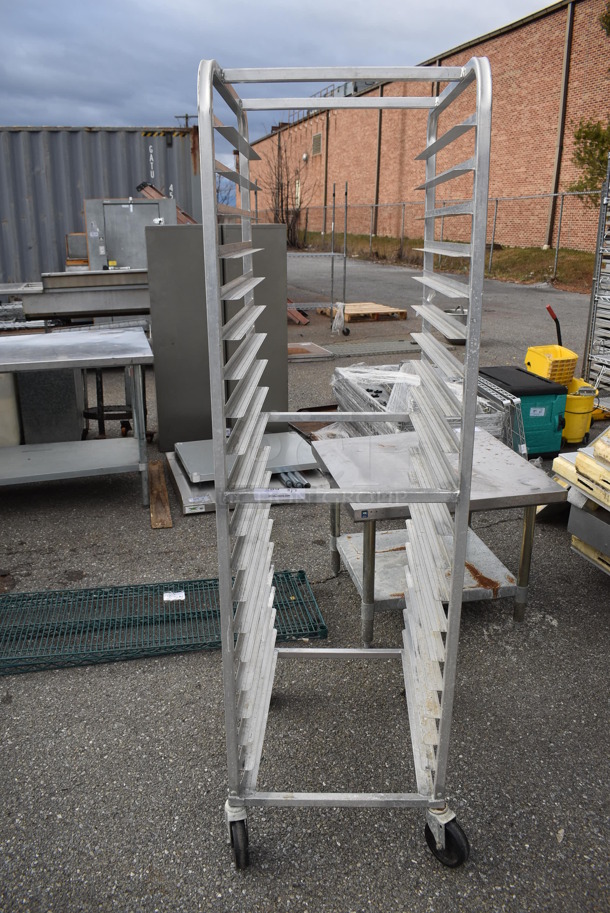 Metal Commercial Pan Transport Rack on Commercial Casters. 22x27x69