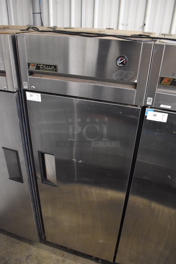 2011 True TG1R-1S Stainless Steel Commercial Single Door Reach In Cooler w/ Poly Coated Racks on Commercial Casters. 115 Volts, 1 Phase. 29x35x83. Tested and Working! - Image 3 of 6