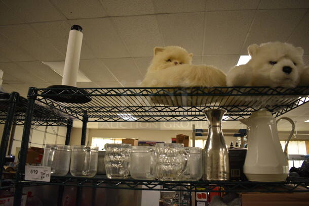 ALL ONE MONEY! Tier Lot of Various Items Including Paper Towel Holder, Cat Stuffed Animal, Bear Stuffed Animal, Glassware, Tumbler, and Sensor Soap Pump - Image 1 of 6