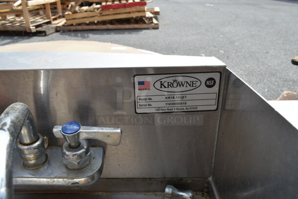 Krowne KR18-18DST Stainless Steel Commercial Single Bay Sink w/ Faucet and Handles. Bay 14x10.5 - Image 3 of 3
