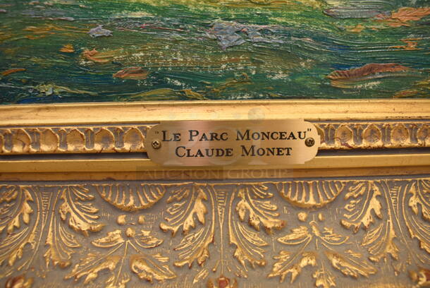 Framed Canvas Painting Reproduction of Le Parc Monceau by Claude Monet From Art Dealer Ed Mero! - Image 8 of 9