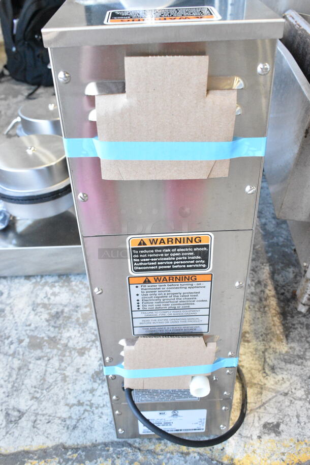 BRAND NEW SCRATCH AND DENT! 2024 Bunn HW2 02500.0001 Stainless Steel Commercial Countertop 2 Gallon Stainless Steel Hot Water Dispenser 200 Degrees Fahrenheit. Does Not Have Drip Tray. 120 Volts, 1 Phase.  - Image 6 of 8