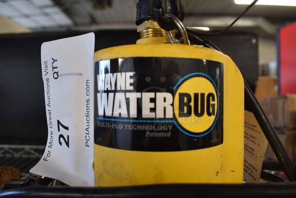 Wayne Water Bug Yellow Submersible Utility Pump. 120 Volts, 1 Phase. 9.5x9.5x9 - Image 3 of 6