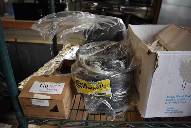 ALL ONE MONEY! Lot of 3 Tiers Worth of Various Paper Products Including Plasticware, Plates - Image 6 of 10