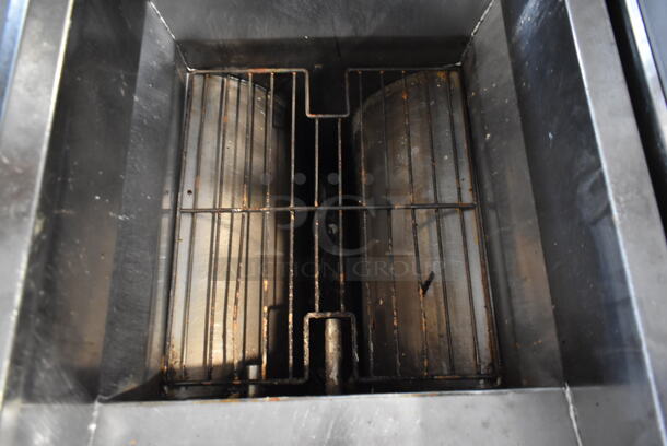 Frymaster FM145EBLSC Stainless Steel Commercial Natural Gas Powered Single Bay Deep Fat Fryer w/ Left Side Dumping Warming Station. 122,000 BTU. - Image 3 of 9