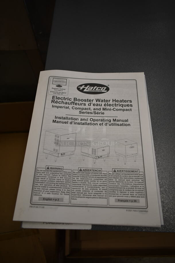 BRAND NEW SCRATCH AND DENT! Hatco S-13 Stainless Steel Commercial Hot Water Booster Heater. 240 Volts, 1 Phase.  - Image 5 of 5