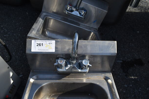 Stainless Steel Commercial Single Bay Wall Mount Sink w/ Faucet and Handles. - Image 3 of 3