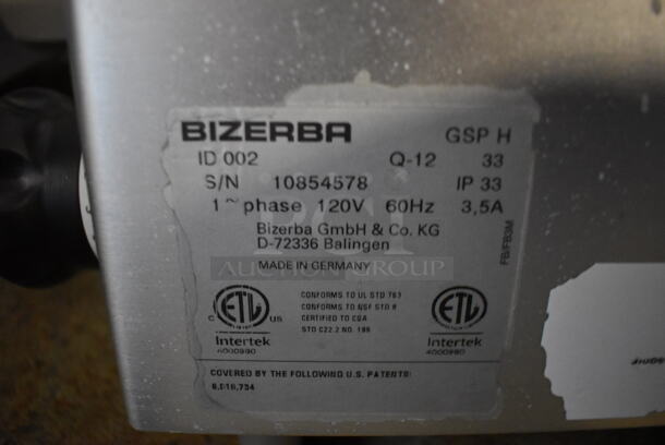 2012 Bizerba GSP H Stainless Steel Commercial Countertop Meat Slicer. 120 Volts, 1 Phase. 25x28x24. Cannot Test Due To Cut Power Cord - Image 7 of 7