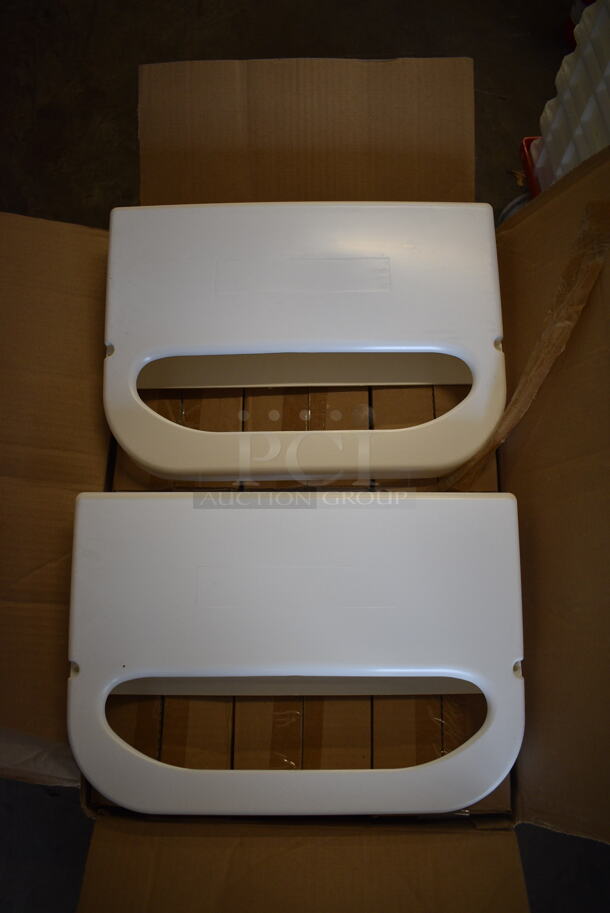 ALL ONE MONEY! Lot of 12 BRAND NEW IN BOX! Health Gards Model HG-1-2 White Poly Wall Mount Half Fold Toilet Seat Cover Dispensers. 16x3x11 - Image 3 of 5