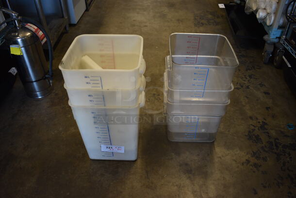 ALL ONE MONEY! Lot of 6 Poly Bins. Includes 11x11x10.5, 11x11x14