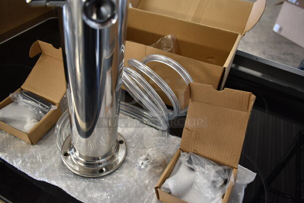 BRAND NEW SCRATCH AND DENT! Talos 1042204-00 Stainless Steel Commercial 2 Tap Beer Tower. Stock Picture - Cosmetic Condition May Vary.  - Image 5 of 8