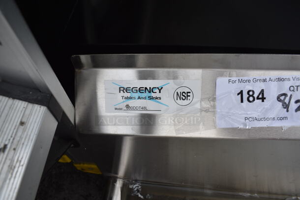 BRAND NEW SCRATCH AND DENT! Regency 600DDT48L 16 Gauge 4' Soiled / Dirty Dish Table - Left Drainboard. No Legs. - Image 6 of 6