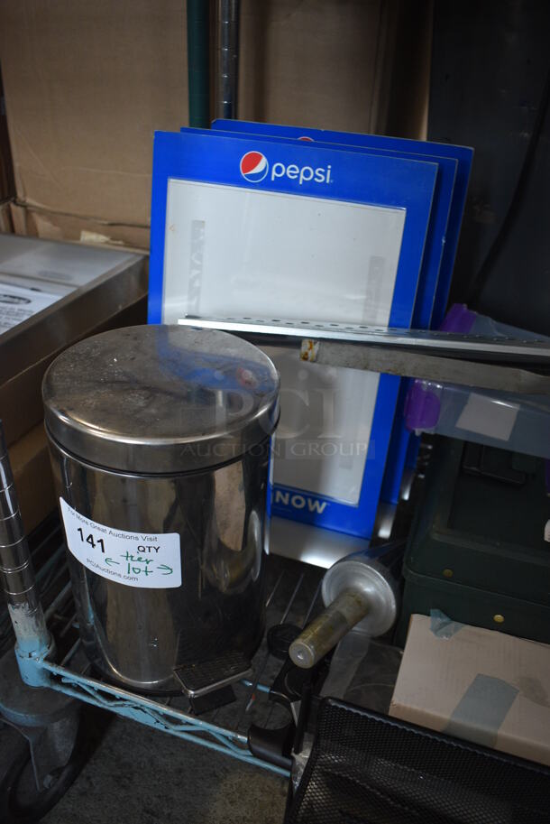 ALL ONE MONEY! Lot of Various Items Including Metal Trash Can, Racks and Gray Bus Bin! - Image 2 of 5