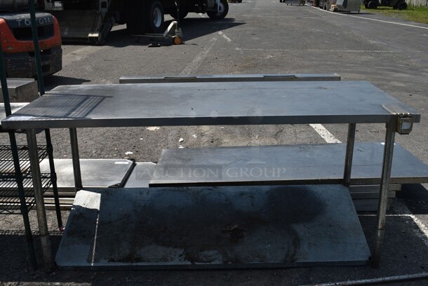 Stainless Steel Table w/ Commercial Can Opener Mount and Metal Under Shelf. 72x32x33.5