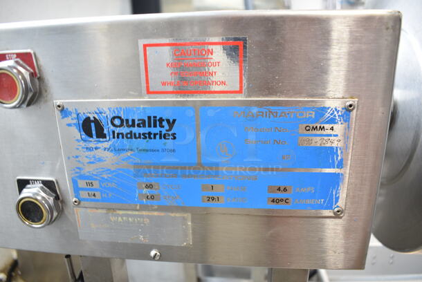 Quality Industries QMM-4 Stainless Steel Commercial Floor Style Marinator on Commercial Casters. 115 Volts, 1 Phase. Tested and Working! - Image 5 of 5