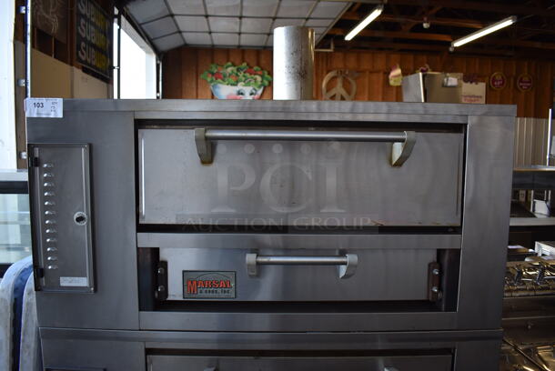 2 2013 Marsal & Sons SD236 Stainless Steel Commercial Natural Gas Powered Single Deck Pizza Oven w/ Cooking Stones on Metal Legs. 95,000 BTU. 52x35x67. 2 Times Your Bid! - Image 2 of 8