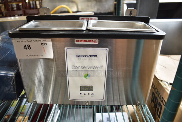 BRAND NEW SCRATCH AND DENT! Server CW-T Stainless Steel ConserveWell Utensil Holder with Timer. 120 Volts, 1 Phase.  - Image 2 of 5