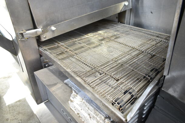 Lincoln Impinger 1132-002-U-K1841 Stainless Steel Commercial Floor Style Electric Powered Conveyor Pizza Oven w/ Under Shelf on Commercial Casters. 208 Volts, 3 Phase. - Image 4 of 10