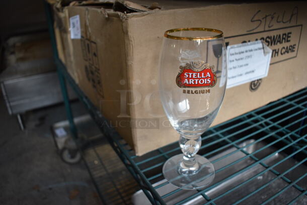 24 BRAND NEW IN BOX! Stella Artois Belgium Beer Glasses. 3.5x3.5x8. 24 Times Your Bid!