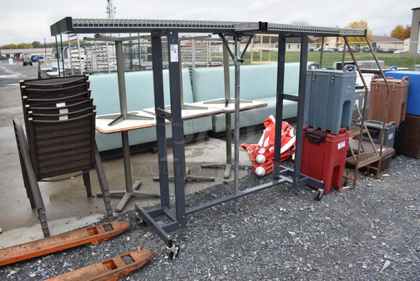 Gray Metal Coat Rack on Commercial Casters. 97x24x60 - Image 3 of 7
