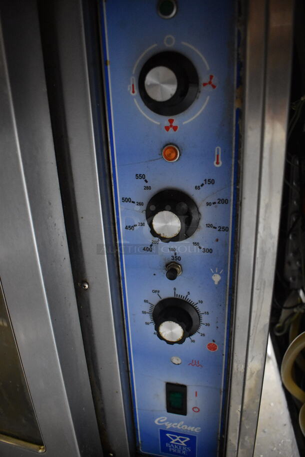 2 Bakers Pride Commercial Stainless Steel Natural Gas Powered Double Stack 2 Glass Door Convection Ovens With Steel Racks on Commercial Casters. 2 Times You Bid! - Image 5 of 10