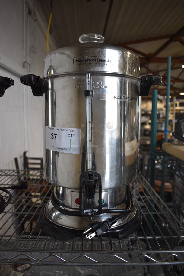 Hamilton Beach Chrome Finish Coffee Urn. 16x14x17