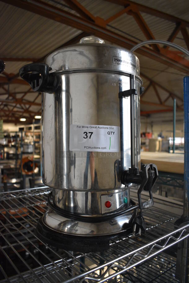 Hamilton Beach Chrome Finish Coffee Urn. 16x14x17 - Image 2 of 3
