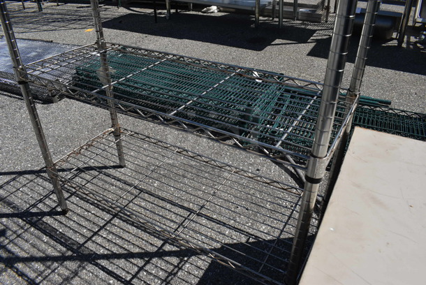 Chrome Finish 4 Tier Metro Style Shelving Unit. BUYER MUST DISMANTLE. PCI CANNOT DISMANTLE FOR SHIPPING. PLEASE CONSIDER FREIGHT CHARGES. 36x14x54 - Image 4 of 4