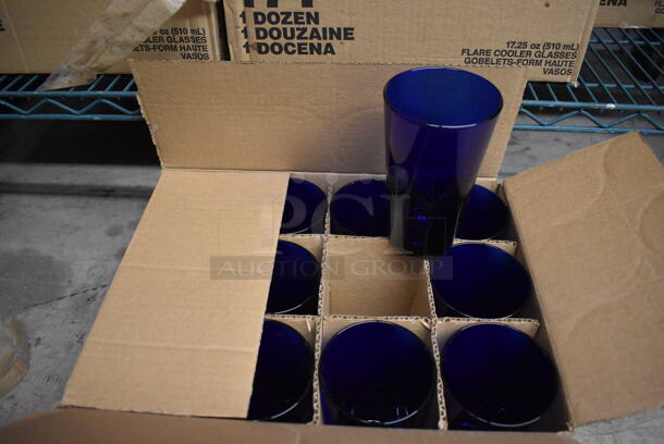 10 Boxes of 12 BRAND NEW Libbey 171 Blue Flare Cooler Beverage Glasses. 3.5x3.5x6. 10 Times Your Bid! - Image 3 of 5