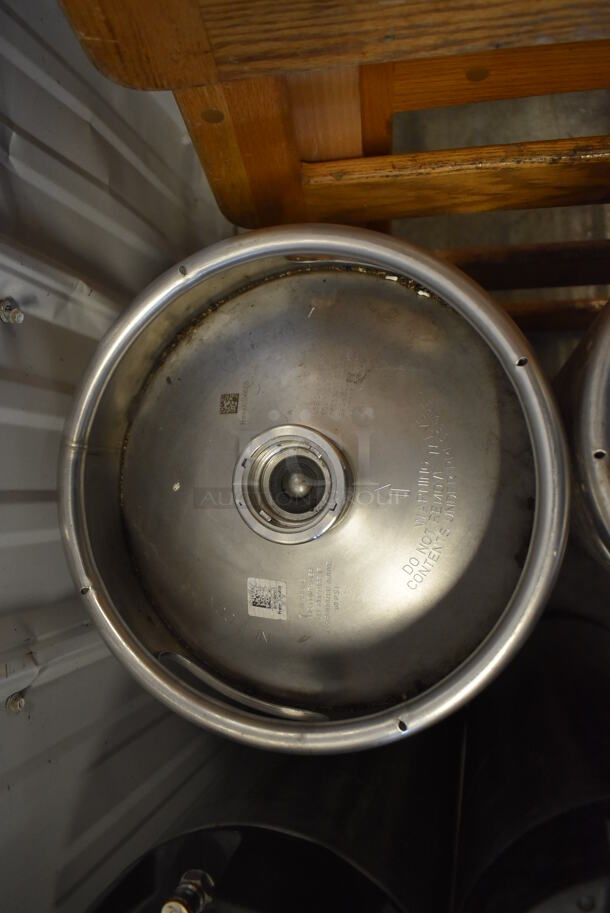 2 Metal Kegs; Sixth Size and Slim Quarter. 9.5x9.5x23, 11x11x23. 2 Times Your Bid! - Image 4 of 4