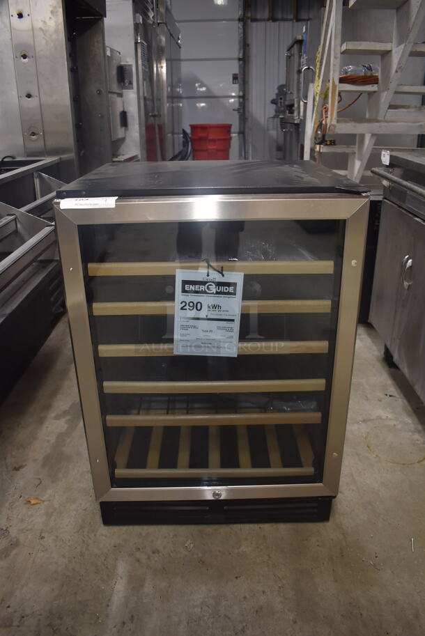 BRAND NEW! Avanti WCR506SS Black Wine Chiller With {Polycoated Shelves And Wooden Fronts. 115V. Tested And Working!  - Image 1 of 6
