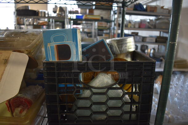 ALL ONE MONEY! Metro Lot of 4 Tiers of Various Items Including Ceramic Dishes, Stainless Steel Drop In Bins and Cutting Boards. Does Not Include Metro Shelving Unit - Image 3 of 12