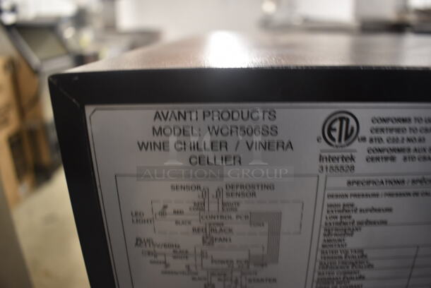BRAND NEW! Avanti WCR506SS Black Wine Chiller With {Polycoated Shelves And Wooden Fronts. 115V. Tested And Working!  - Image 5 of 6