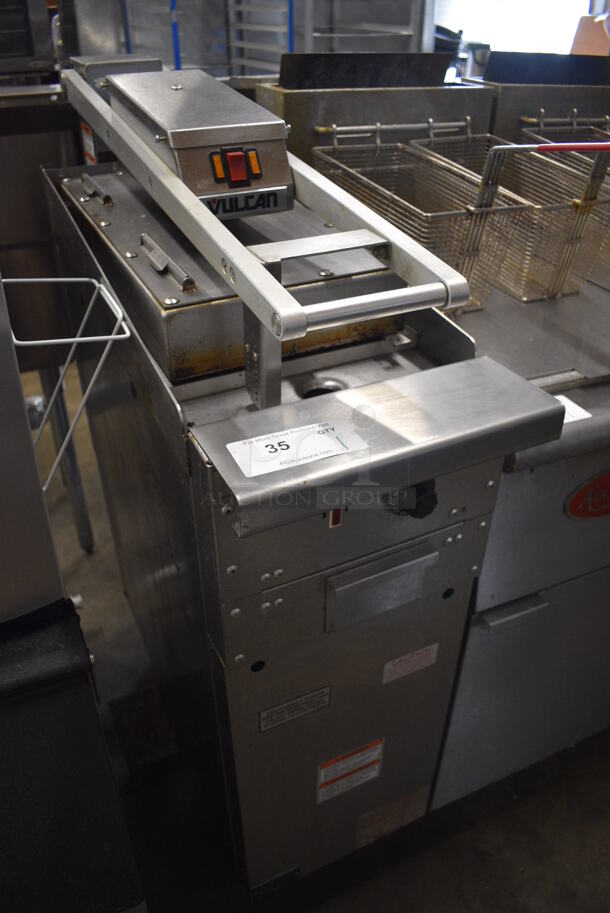 Vulcan Model EV12-12G208NDLS Stainless Steel Commercial Floor Style Electric Powered Flat Top Griddle w/ Panini Top on Commercial Casters. 208 Volts, 3/1 Phase. 15x40x47 - Image 3 of 6