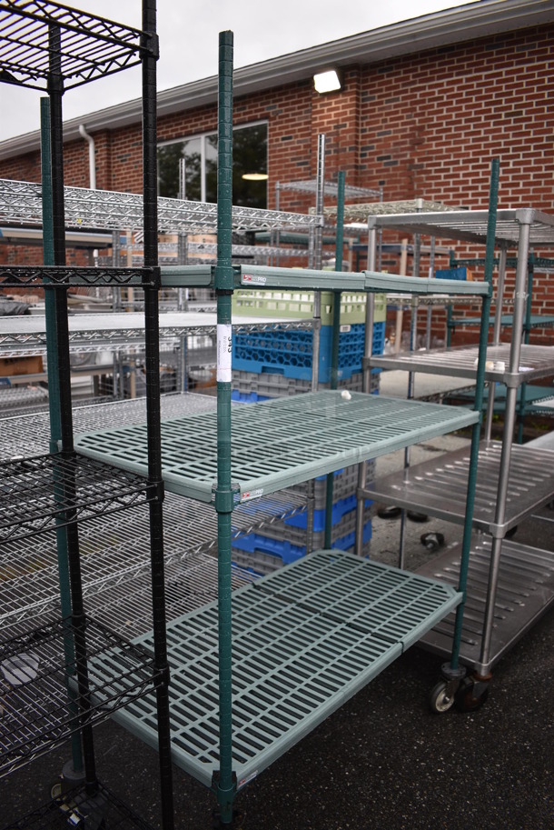 Metro Max Poly 3 Tier Shelving Unit on Commercial Casters. BUYER MUST DISMANTLE. PCI CANNOT DISMANTLE FOR SHIPPING. PLEASE CONSIDER FREIGHT CHARGES. 48x24x75 - Image 1 of 5