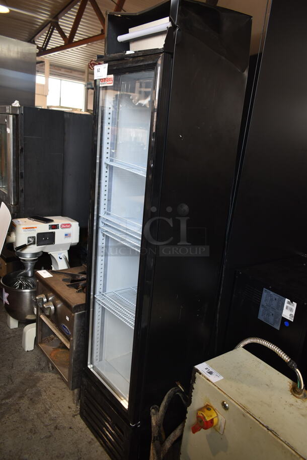 BRAND NEW SCRATCH AND DENT! Galaxy 177GDN5RBB Metal Commercial Single Door Reach In Cooler Merchandiser w/ Poly Coated Racks. 115 Volts, 1 Phase. Tested and Working! - Image 2 of 10