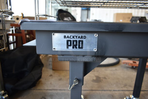 BRAND NEW SCRATCH AND DENT! Backyard Pro 554CHAR30 Stainless Steel Commercial Portable Charcoal Grill w/ Cover on Commercial Casters. - Image 5 of 6