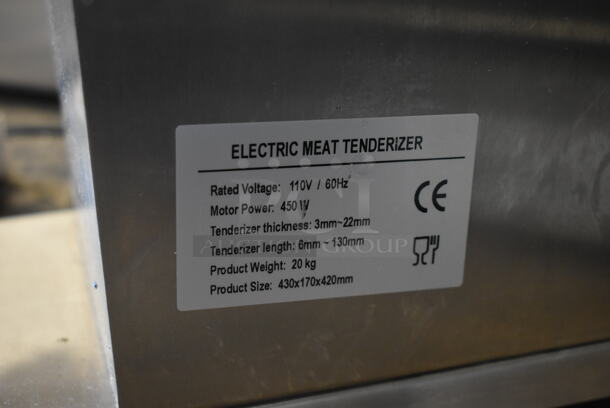 BRAND NEW SCRATCH AND DENT! EMT-1 Stainless Steel Commercial Countertop Electric Powered Meat Tenderizer. 110 Volts, 1 Phase. Tested and Powers On But Parts Do Not Move - Image 6 of 6