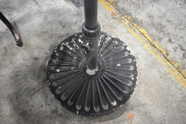Black Metal Floor Style Patio Umbrella Stand. 19x19x51 - Image 2 of 3