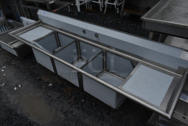 BRAND NEW SCRATCH AND DENT! KoolMore KM-SC181814-18B3 Stainless Steel 3 Bay Sink w/ Dual Drain Boards. Bays 18x18. Drain Boards 16x20 - Image 2 of 8