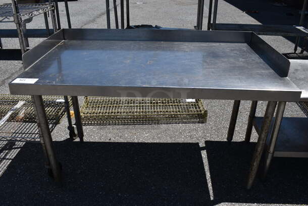 Stainless Steel Table w/ Back and Side Splash Guards. 48x29x31