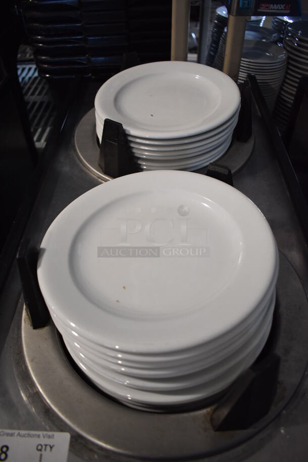 APW Wyott ML2-9-5P Stainless Steel Commercial 2 Well Plate Dispenser w/ 9" Plates on Commercial Casters. 15.5x30.5x45 - Image 5 of 8