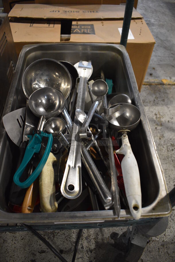 ALL ONE MONEY! Lot of Various Metal Utensils in Full Size Drop In Bin! - Image 2 of 3