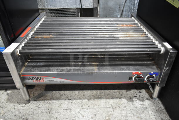 APW Wyott HRS-75 5T Stainless Steel Commercial Countertop Hot Dog Roller. 208/240 Volts, 1 Phase. 