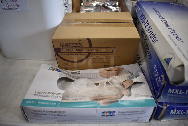 ALL ONE MONEY! Lot of Various Items Including Deli Paper Sheets, Gloves, Wet Towels, Metal Adapters and Matches - Image 3 of 8