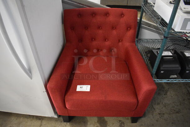 Red Chair w/ Arm Rests. 30x28x32 - Image 1 of 5