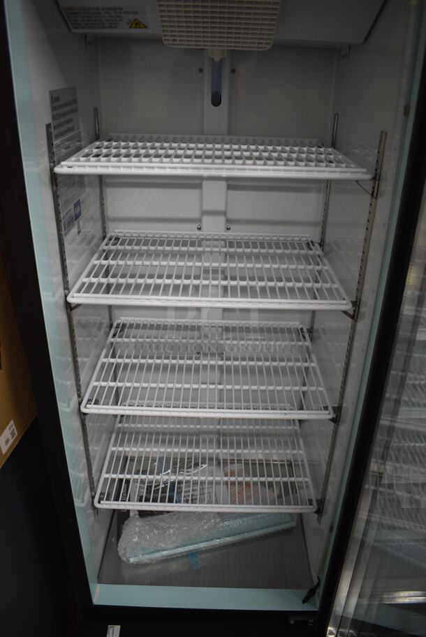 Avantco 178GDC10HCB Metal Commercial Single Door Reach In Cooler Merchandiser w/ Poly Coated Racks. 115 Volts, 1 Phase. 22x23x63. Tested and Does Not Power On - Image 4 of 6