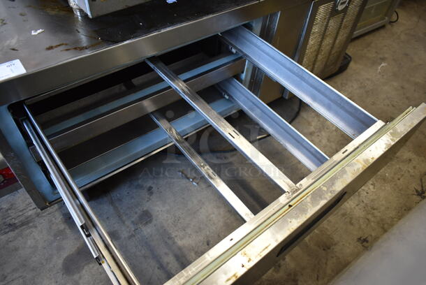 Delfield Stainless Steel Commercial 2 Drawer Chef Base on Commercial Casters. Tested and Working! - Image 4 of 6