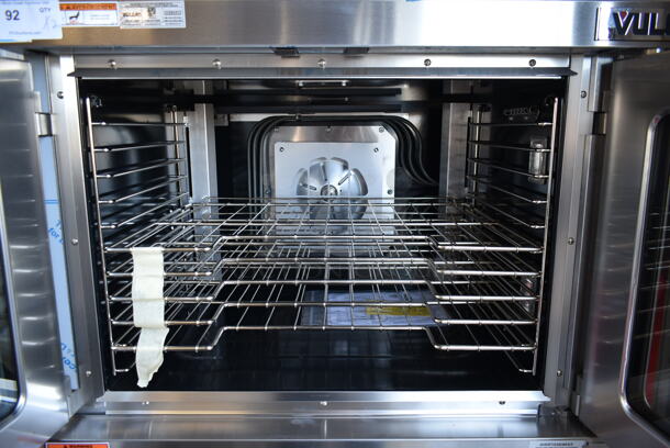 2 BRAND NEW SCRATCH AND DENT! Vulcan VC5ED ENERGY STAR Stainless Steel Commercial Electric Powered Full Size Convection Oven w/ View Through Doors, Metal Oven Racks and Thermostatic Controls. 208 Volts, 1/3 Phase. 2 Times Your Bid! - Image 6 of 9